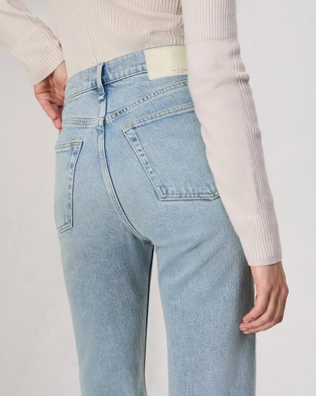 Women Jeans Rag and Bone Harlow Full Length Straight Jean Vintage Stretch Denim Bloomfield
