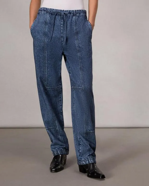 Women Jeans Rag and Bone Miramar Fleece Jordan Pant Cotton Fleece Topaz
