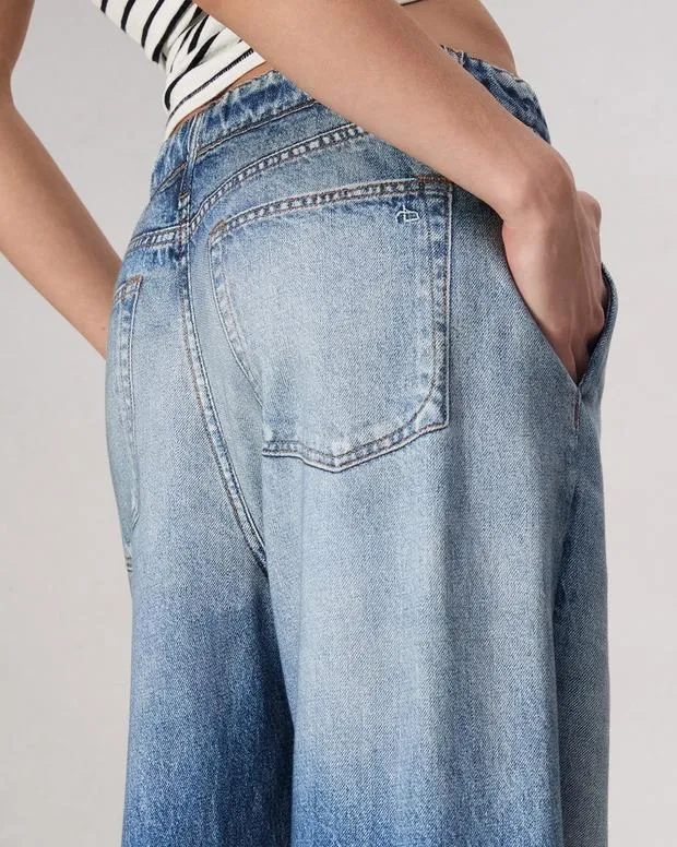 Women Jeans Rag and Bone Miramar Terry WideLeg Pant Cotton Terry Noosa