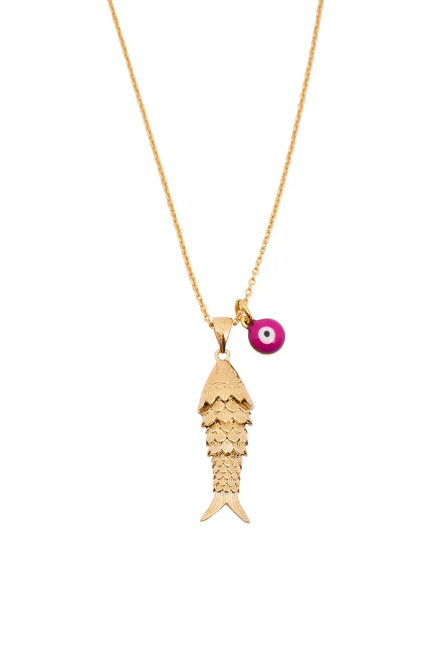 Women Jewelry LoveShackFancy Hypso Fish And Eyes Necklace Multi
