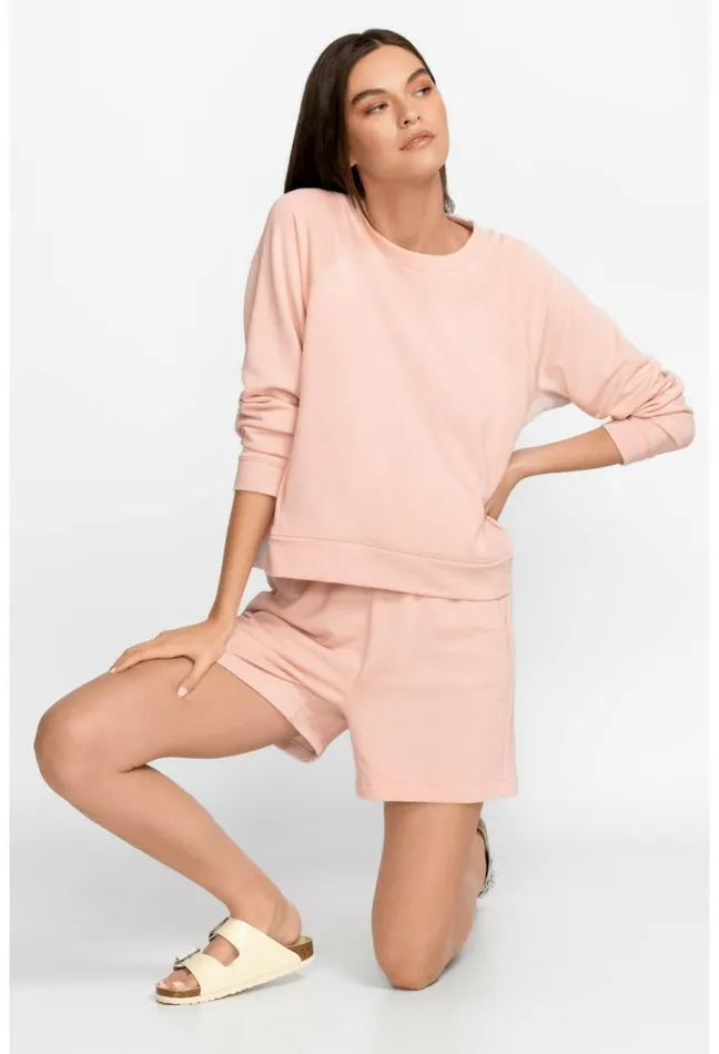 Women Johnny Was Bottoms Fleece Pull On Short Rose Smoke