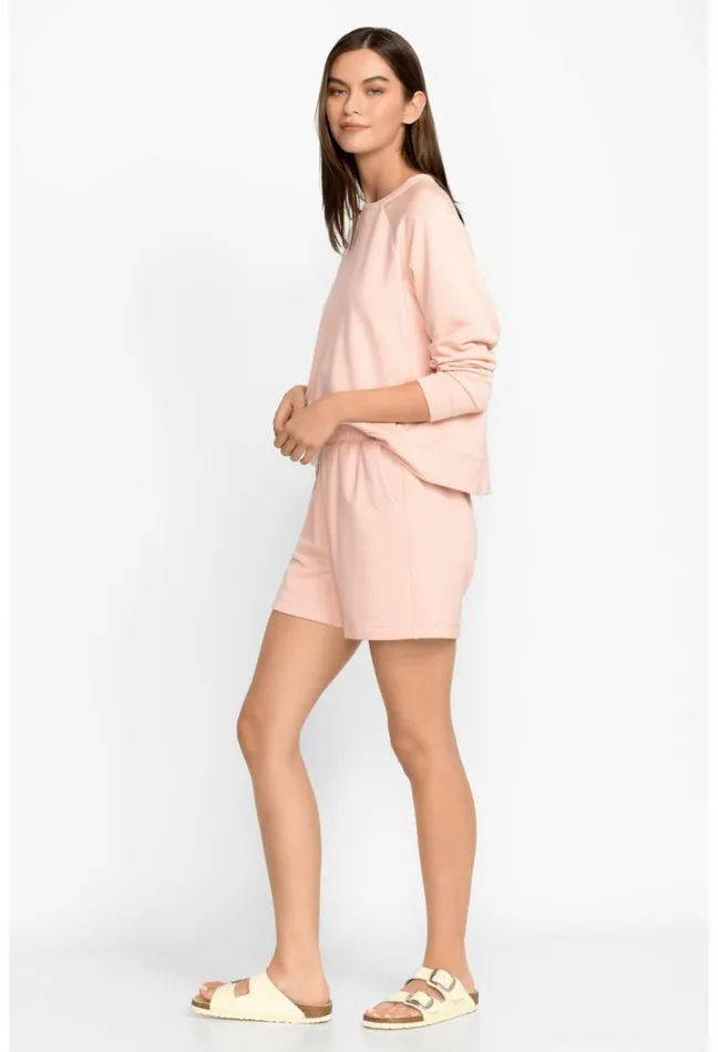 Women Johnny Was Bottoms Fleece Pull On Short Rose Smoke