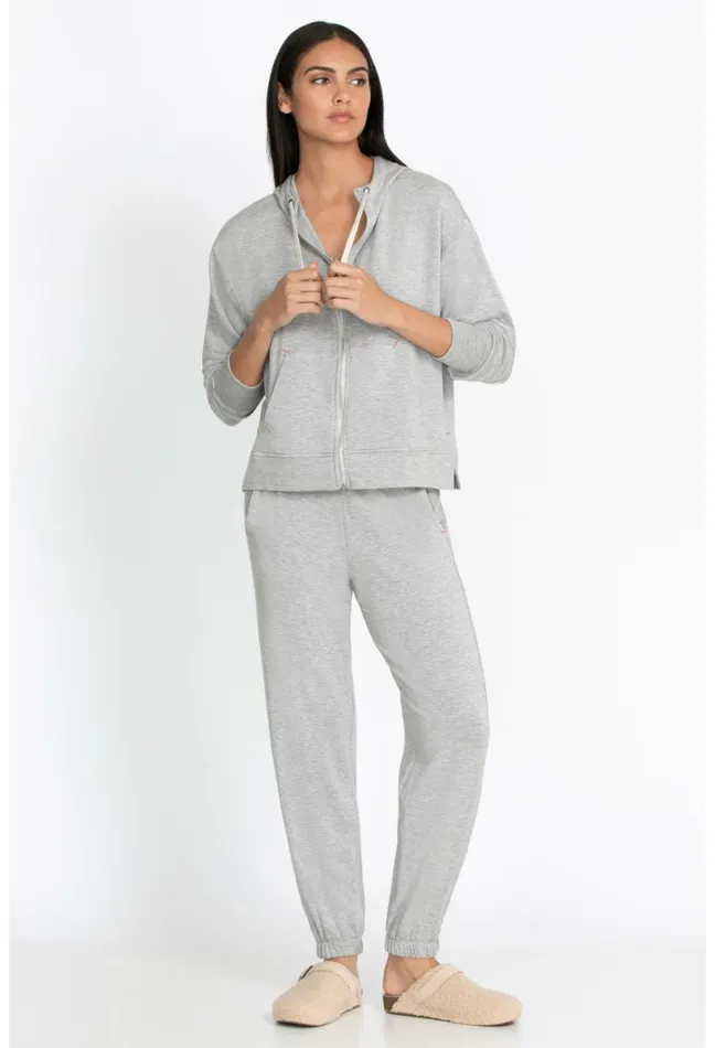 Women Johnny Was Bottoms Forward Side Seam Jogger Heather Grey