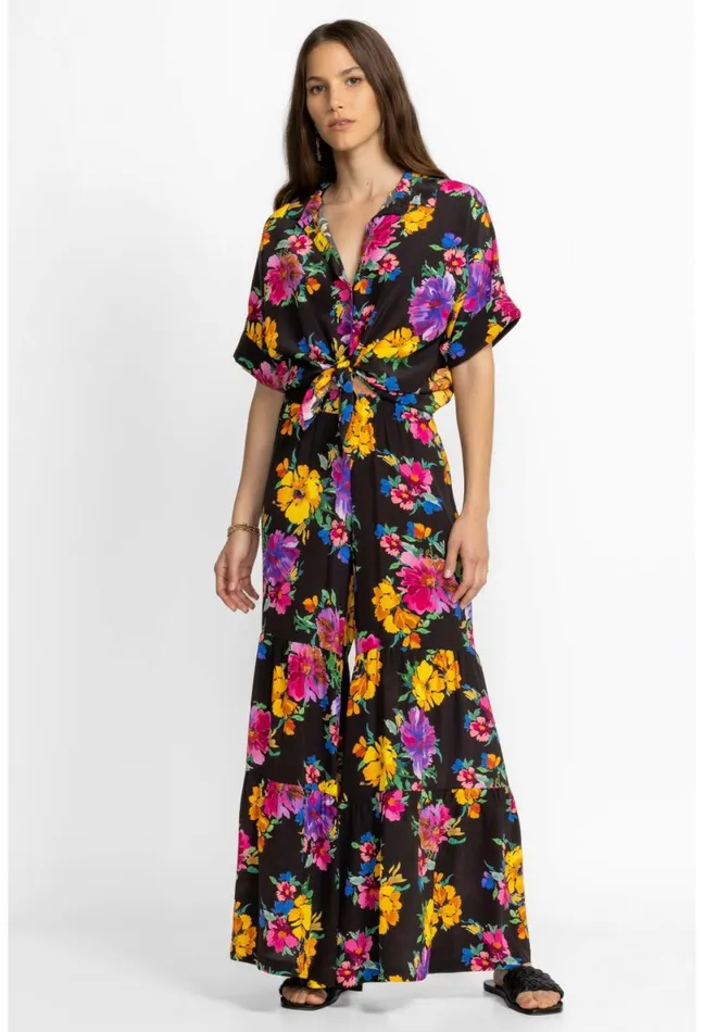 Women Johnny Was Bottoms Poppy Silk Tiered Pant Poppy
