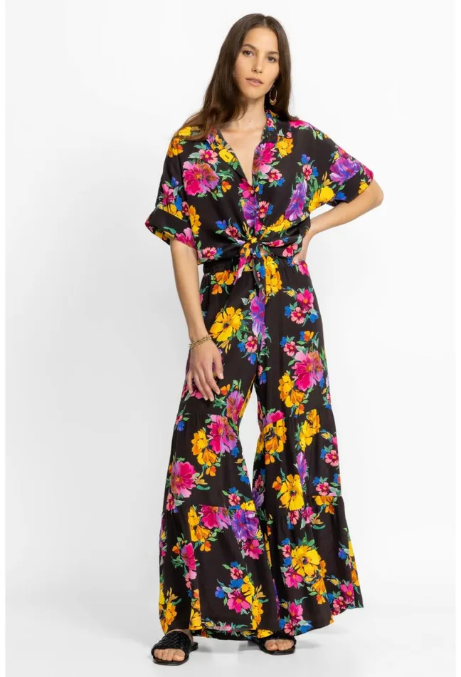 Women Johnny Was Bottoms Poppy Silk Tiered Pant Poppy