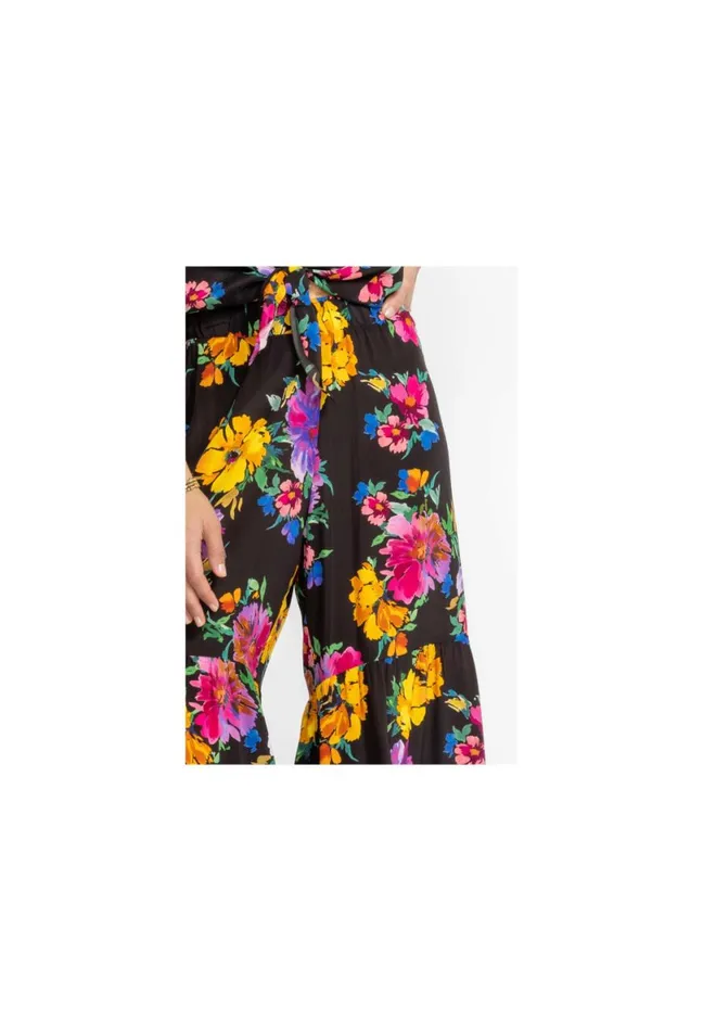 Women Johnny Was Bottoms Poppy Silk Tiered Pant Poppy