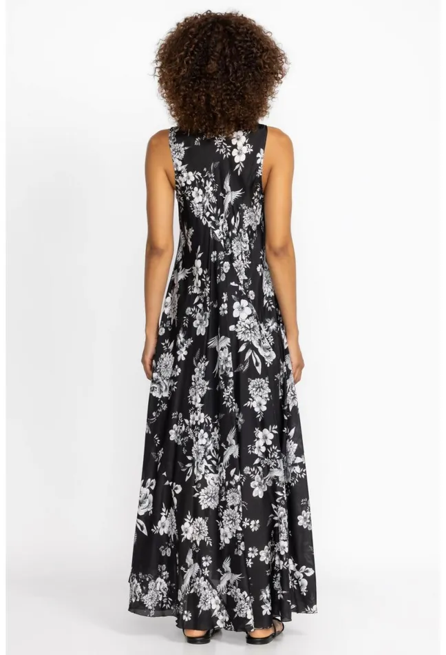 Women Johnny Was Dresses Dreamer Silk Bias Dress Charcoal Dreamer