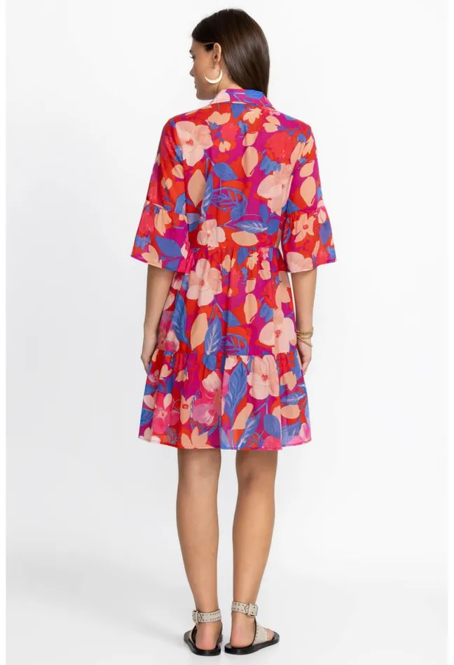 Women Johnny Was Dresses Giverney Gardens Ruffle Sleeve Dress Giverney Gardens
