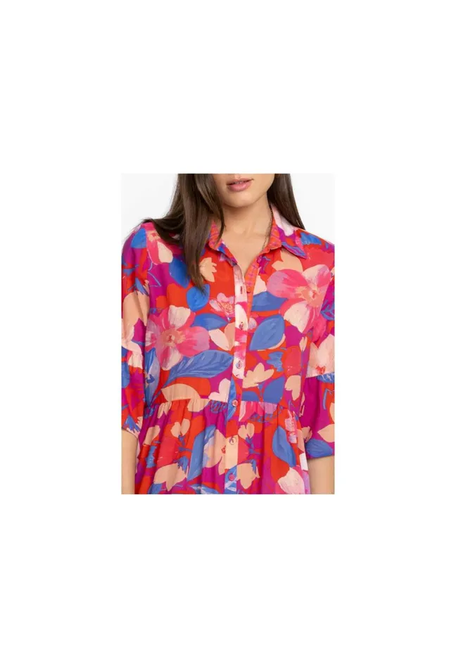 Women Johnny Was Dresses Giverney Gardens Ruffle Sleeve Dress Giverney Gardens