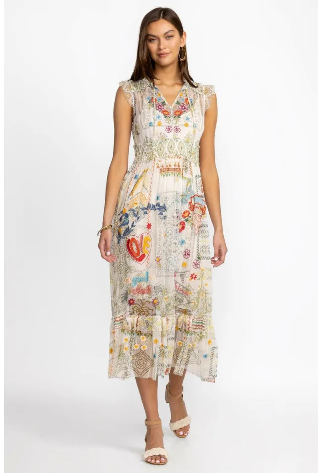Women Johnny Was Dresses Merida Mesh Dress Multi