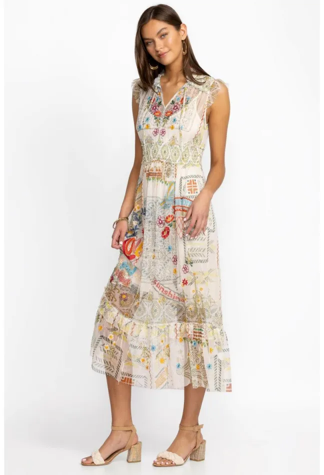 Women Johnny Was Dresses Merida Mesh Dress Multi