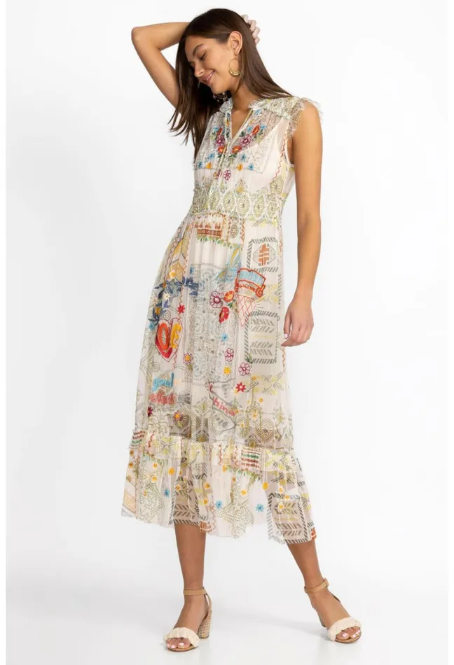 Women Johnny Was Dresses Merida Mesh Dress Multi