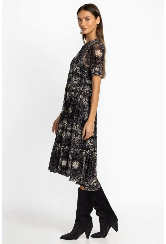 Women Johnny Was Dresses Runa Mesh Tiered Dress Runa
