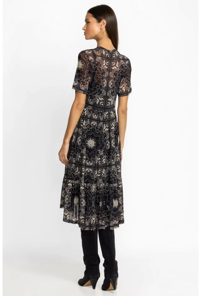 Women Johnny Was Dresses Runa Mesh Tiered Dress Runa