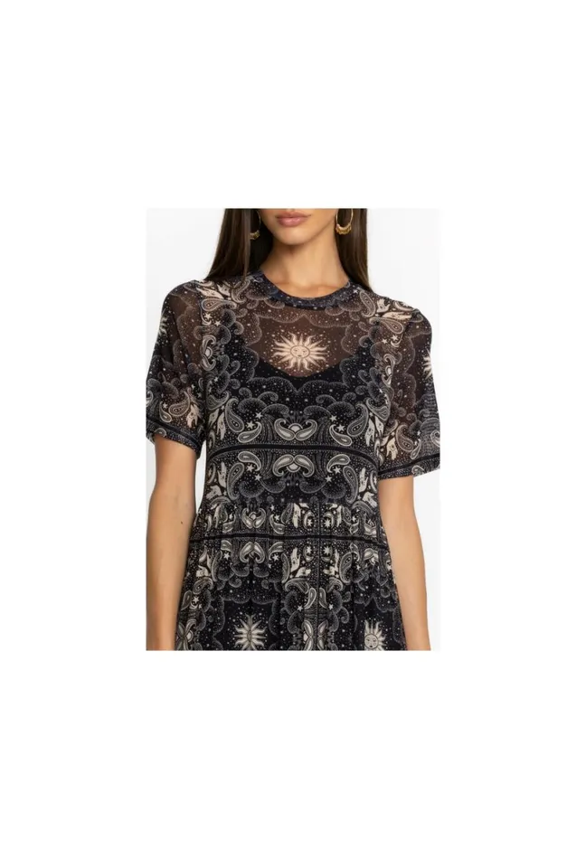 Women Johnny Was Dresses Runa Mesh Tiered Dress Runa