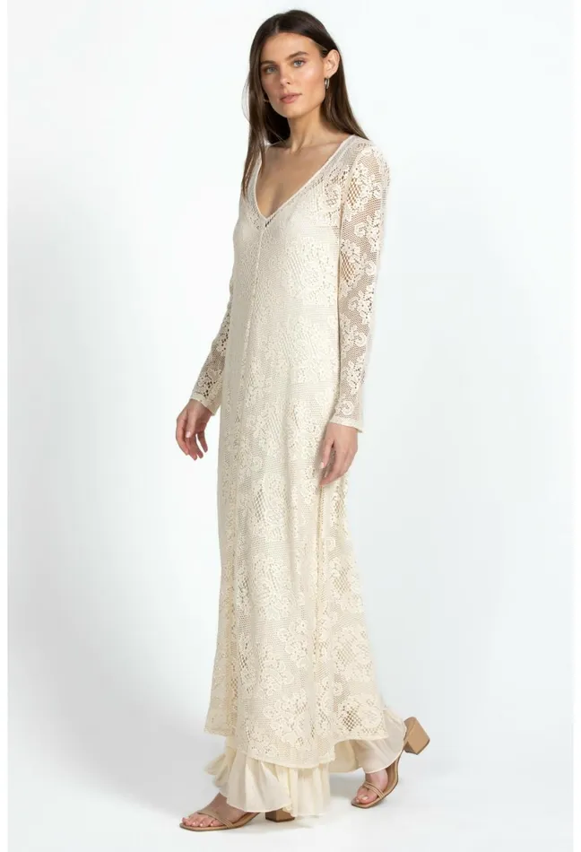 Women Johnny Was Dresses Tayla Maxi Dress Ecru