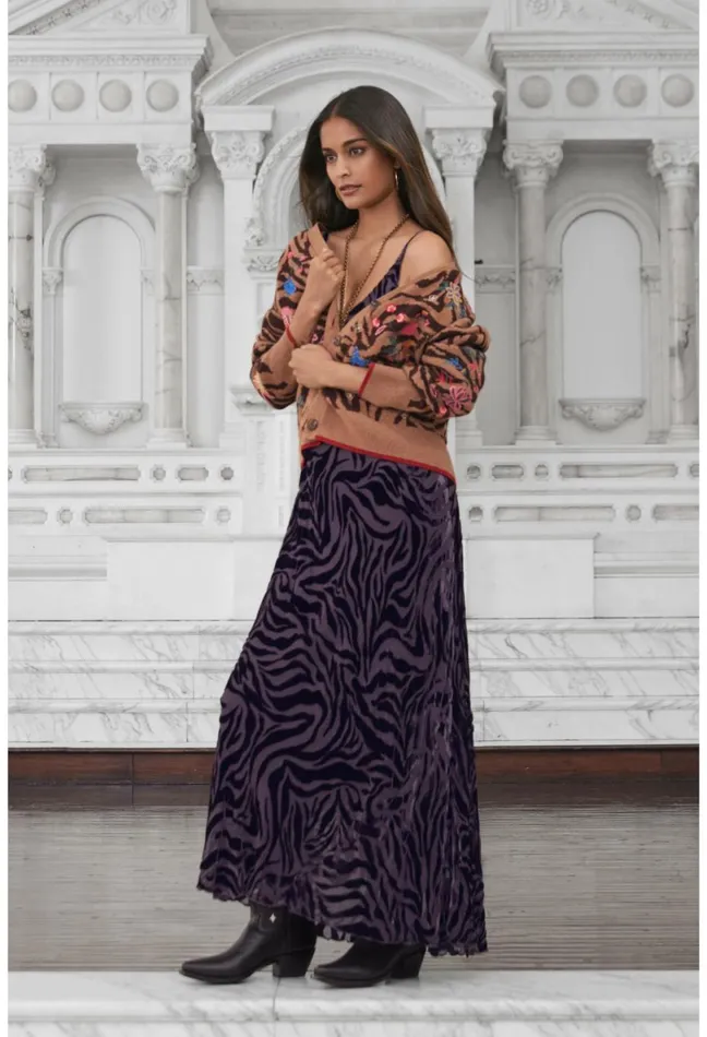 Women Johnny Was Dresses Twilight Silk Maxi Dress Eggplant