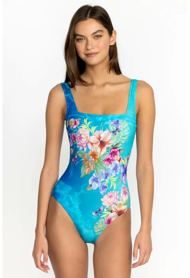 Women Johnny Was OnePieces Water Tropic Square Neck One Piece Water Tropic