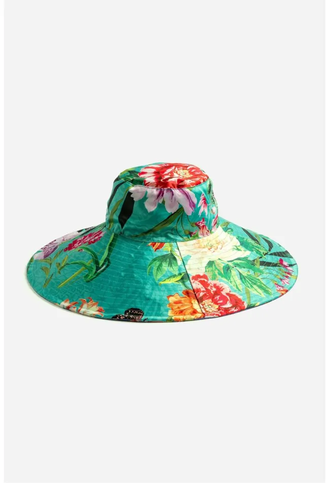 Women Johnny Was Swim and Resort Reversible Goza Mix Beach Hat Multi