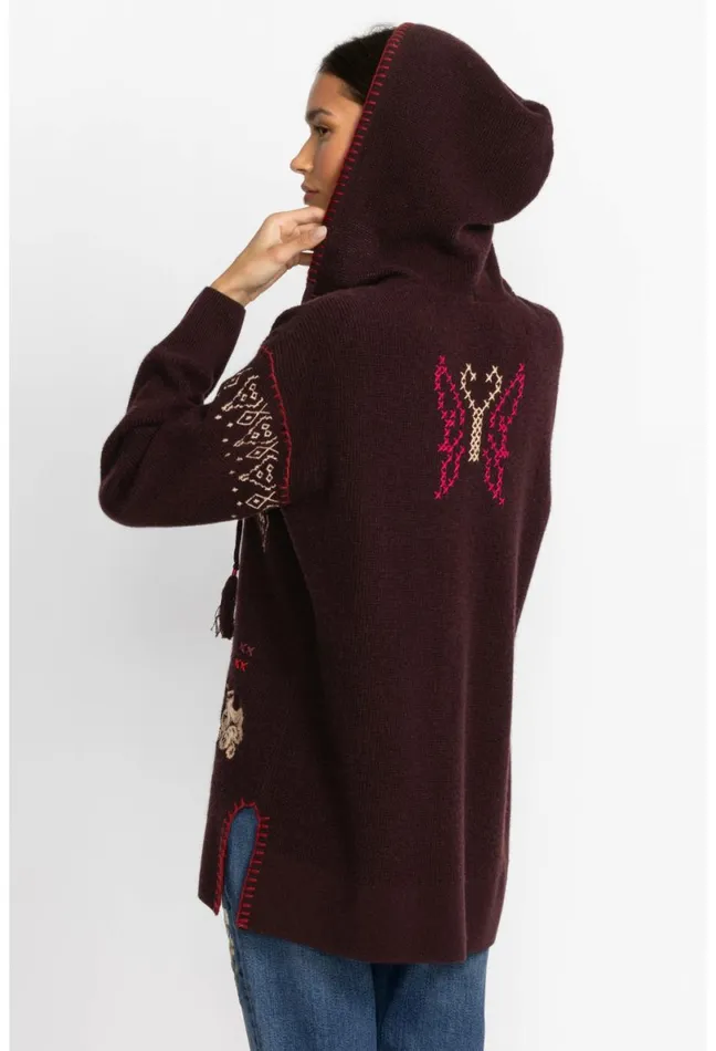 Women Johnny Was Tops Ivey Baja Pullover Eggplant