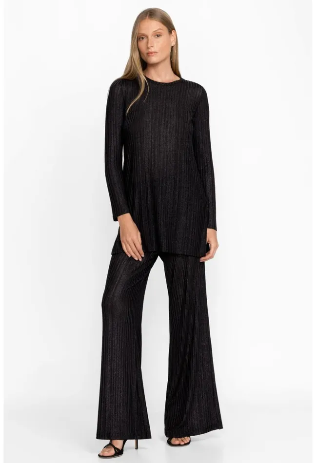 Women Johnny Was Tops Jenna Metallic Tunic Black