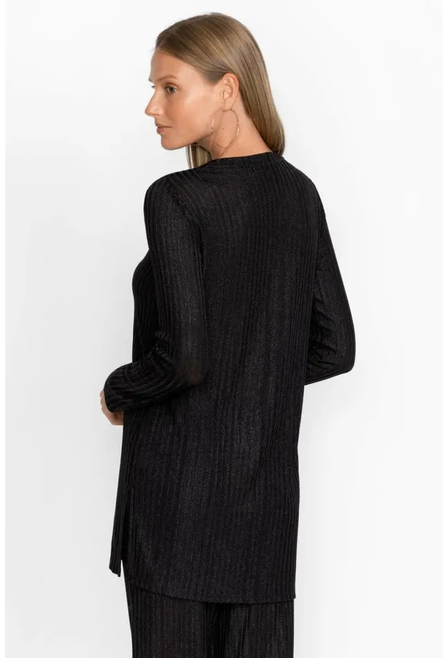 Women Johnny Was Tops Jenna Metallic Tunic Black
