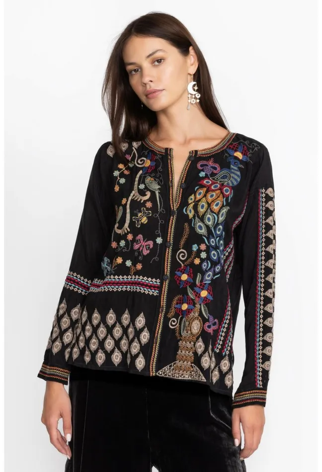 Women Johnny Was Tops Zodea BlouseRio Black