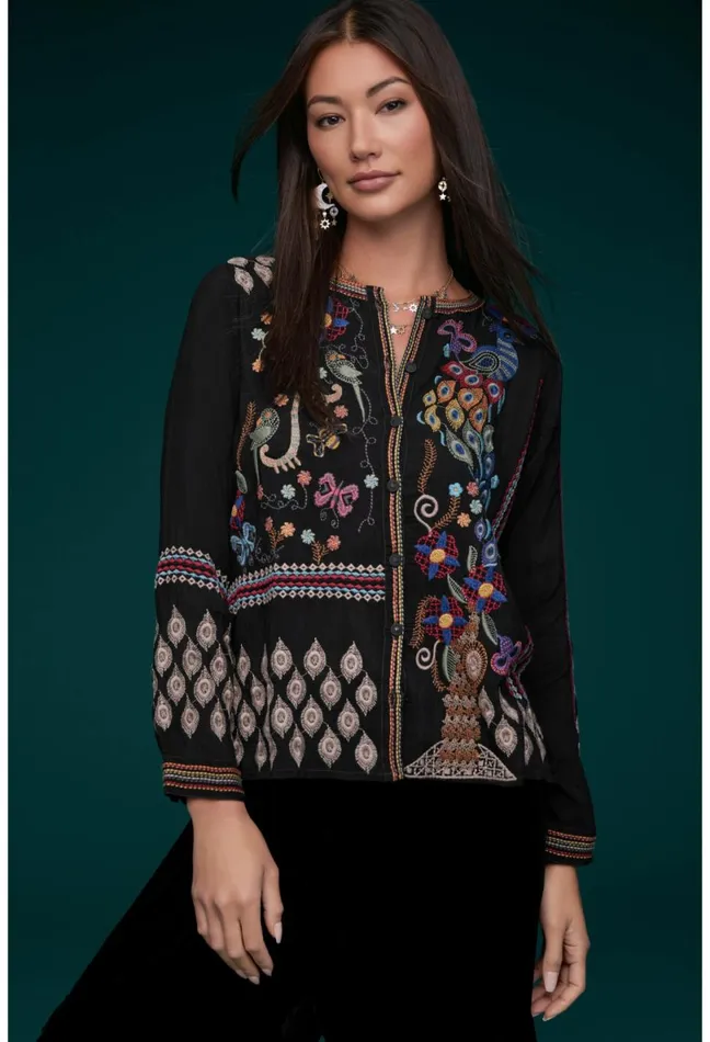 Women Johnny Was Tops Zodea BlouseRio Black