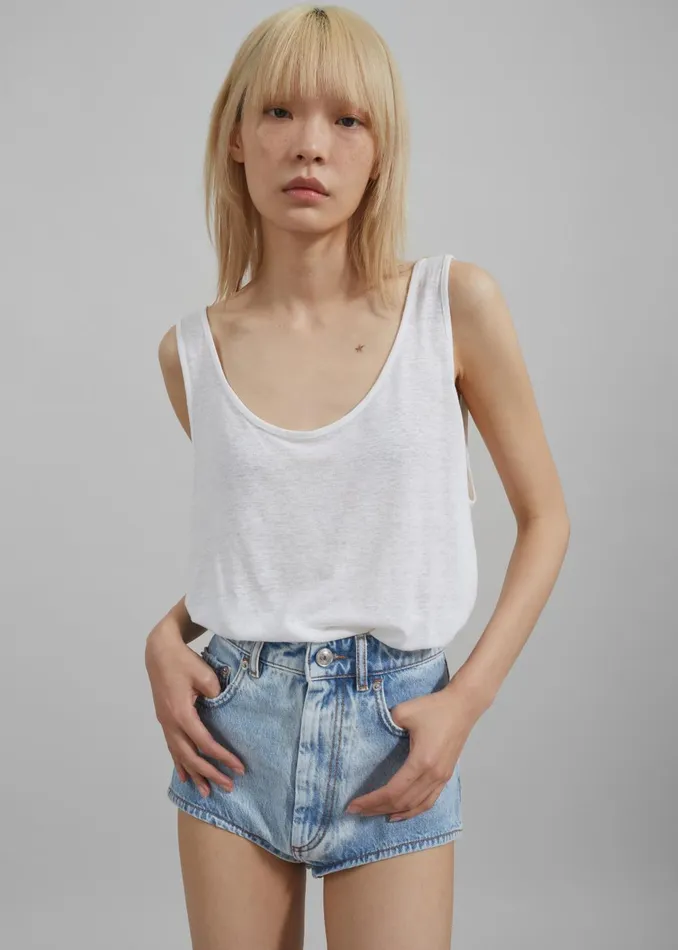Women Josie Scoop Neck Tank Top 8211 White The Frankie Shop Tops
