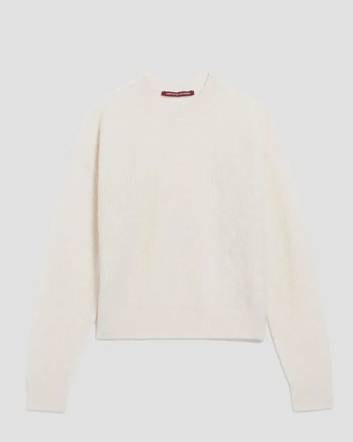 Women Jumper With Decorative Stitching Glass Green Beige Comptoir Des Cotonniers Knit