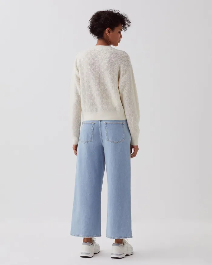 Women Jumper With Decorative Stitching Glass Green Beige Comptoir Des Cotonniers Knit