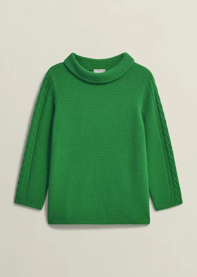 Women Jumpers and Cardigans Hobbs Camilla Cotton Jumper Lush Green