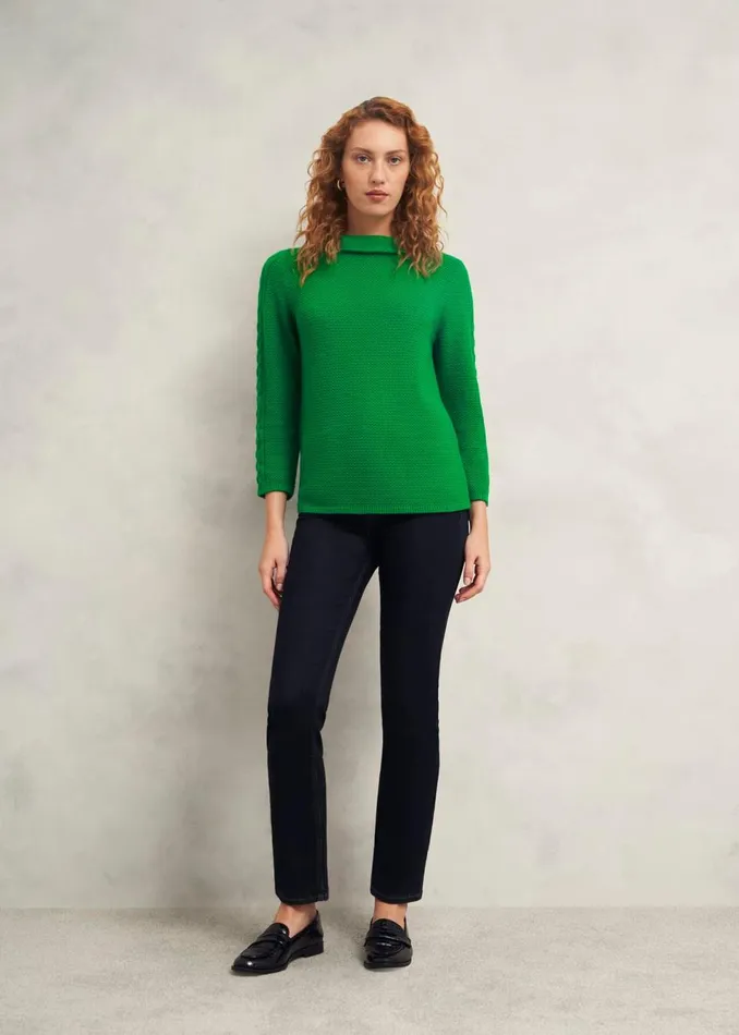 Women Jumpers and Cardigans Hobbs Camilla Cotton Jumper Lush Green