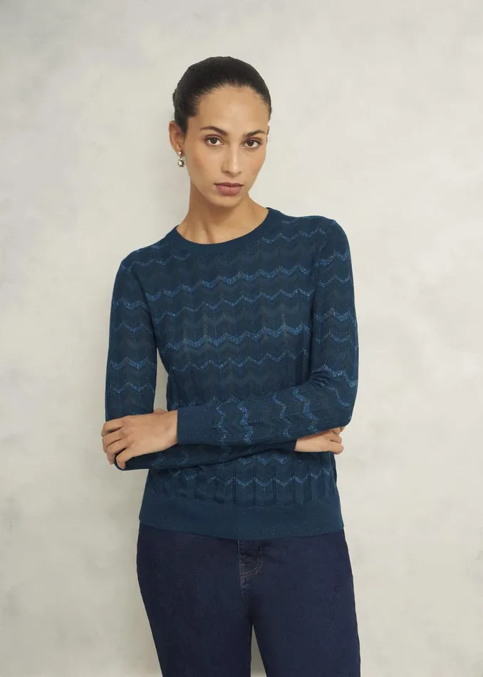 Women Jumpers and Cardigans Hobbs Chatham Sparkle Jumper Kyanite