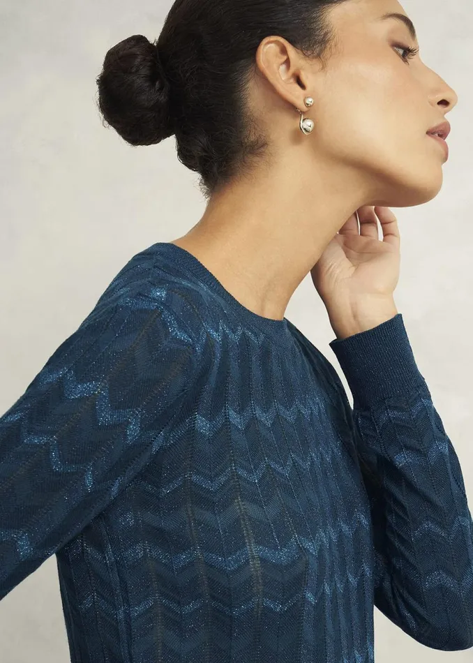 Women Jumpers and Cardigans Hobbs Chatham Sparkle Jumper Kyanite