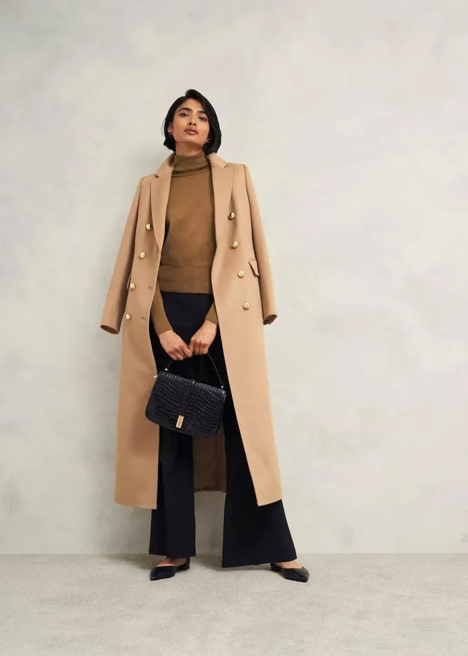 Women Jumpers and Cardigans Hobbs Clarendon Wool Silk Roll Neck Jumper Classic Vicuna