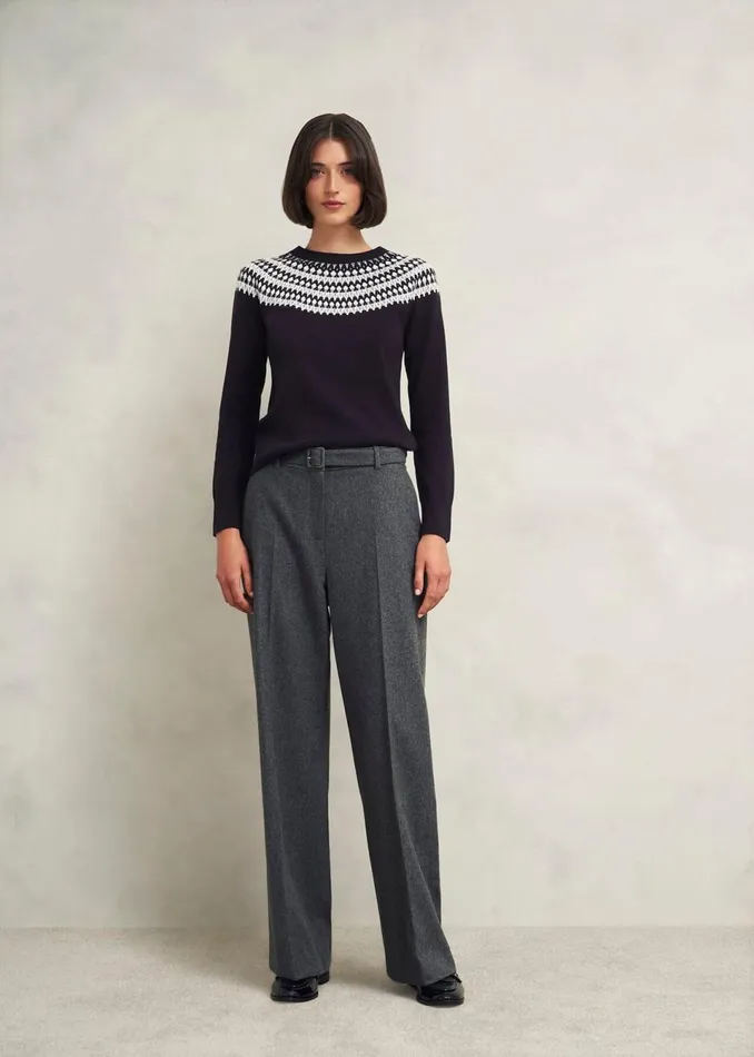 Women Jumpers and Cardigans Hobbs Greta Sparkle Fairisle Jumper Navy Multi