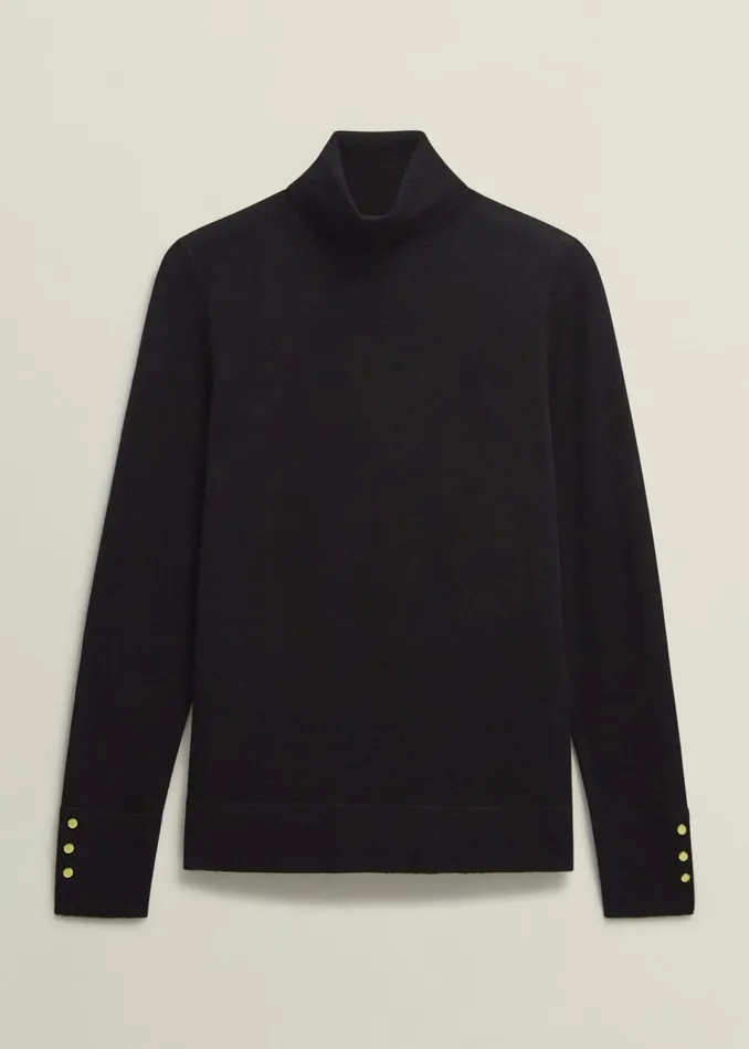 Women Jumpers and Cardigans Hobbs Lara Merino Wool Roll Neck Jumper Black