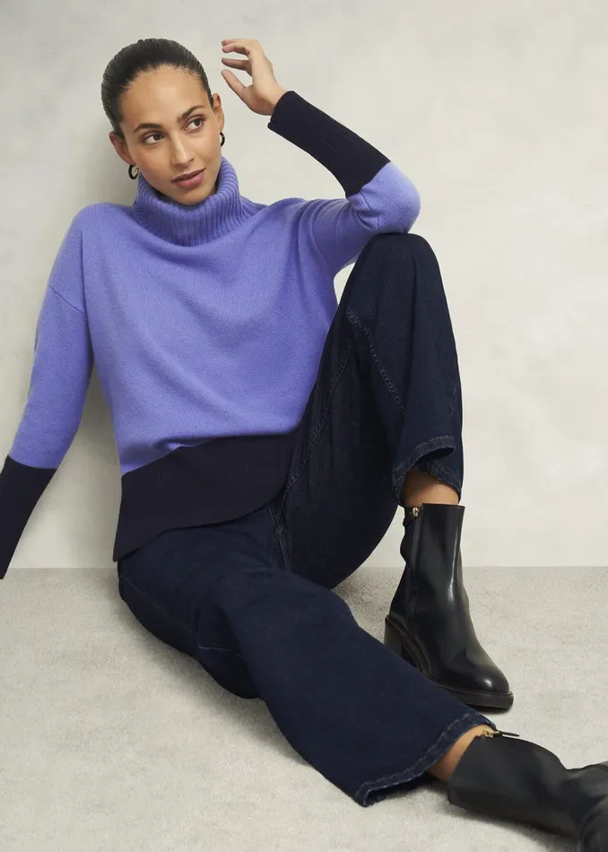 Women Jumpers and Cardigans Hobbs Melodie Wool Blend Jumper Blue Hobbs Navy