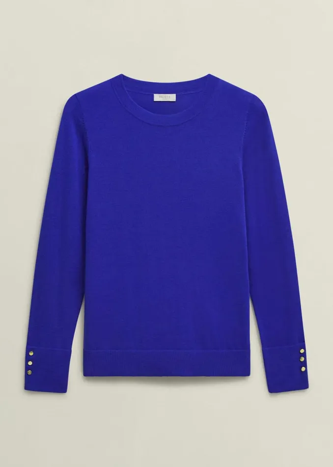 Women Jumpers and Cardigans Hobbs Penny Merino Wool Jumper Eclipse Blue