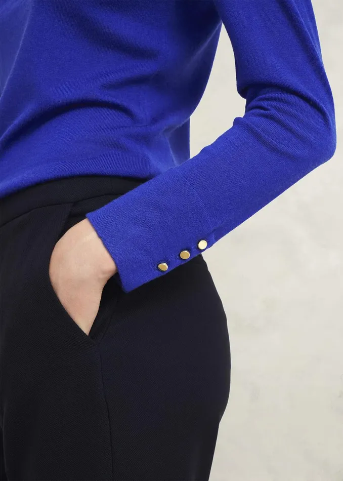 Women Jumpers and Cardigans Hobbs Penny Merino Wool Jumper Eclipse Blue