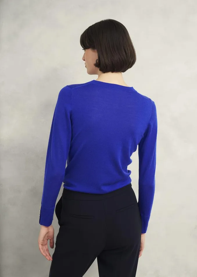 Women Jumpers and Cardigans Hobbs Penny Merino Wool Jumper Eclipse Blue