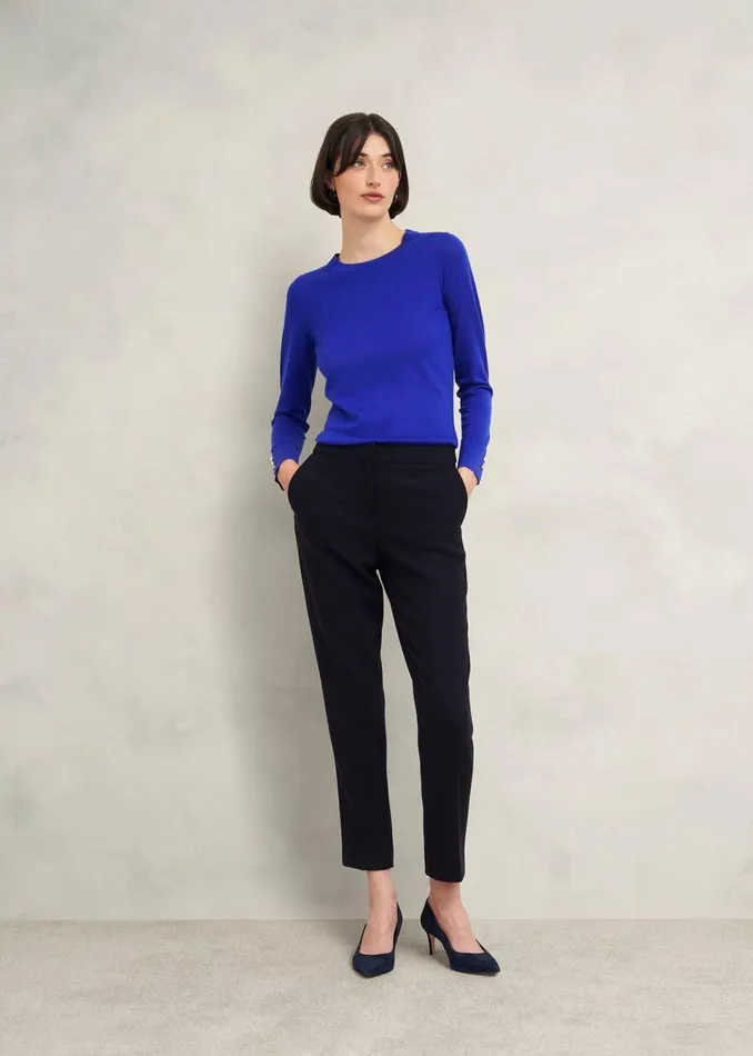 Women Jumpers and Cardigans Hobbs Penny Merino Wool Jumper Eclipse Blue