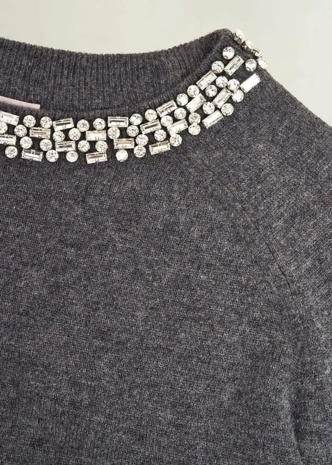 Women Jumpers and Cardigans Hobbs Sherry Jumper With Cashmere Charcoal Grey