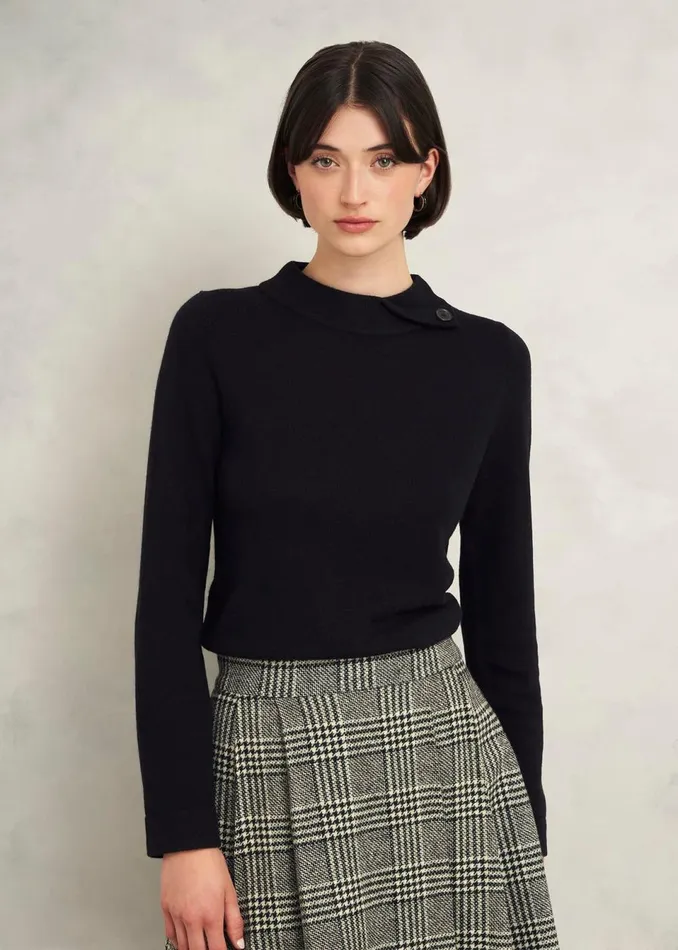 Women Jumpers and Cardigans Hobbs Talia Wool Cashmere Jumper Black