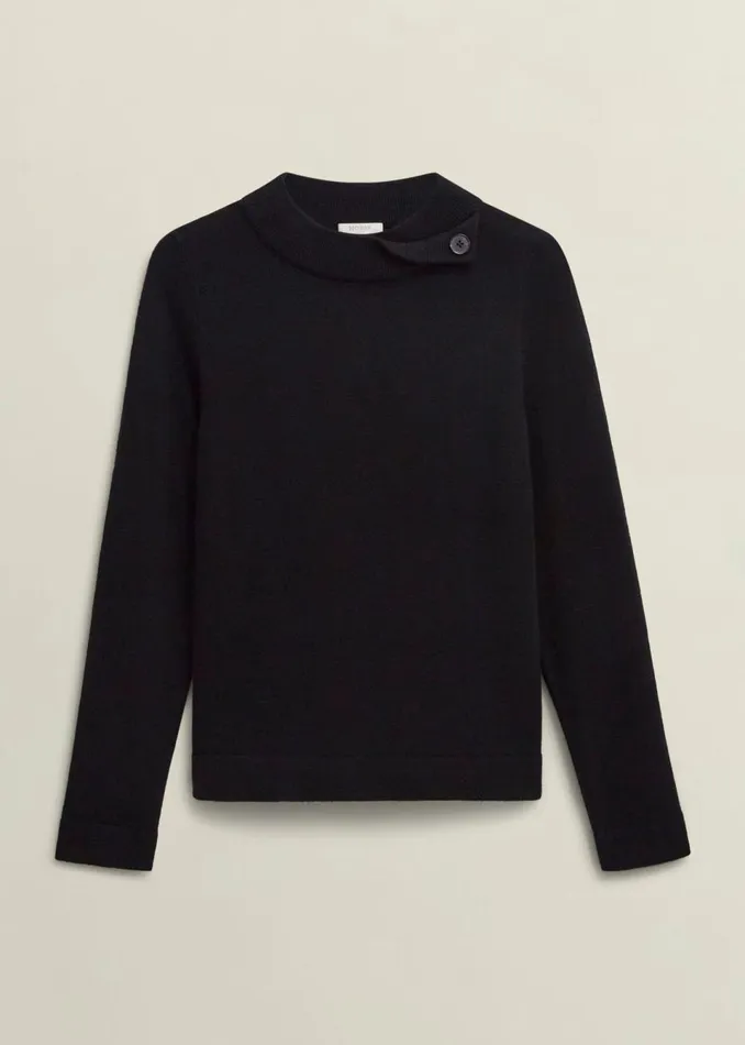 Women Jumpers and Cardigans Hobbs Talia Wool Cashmere Jumper Black