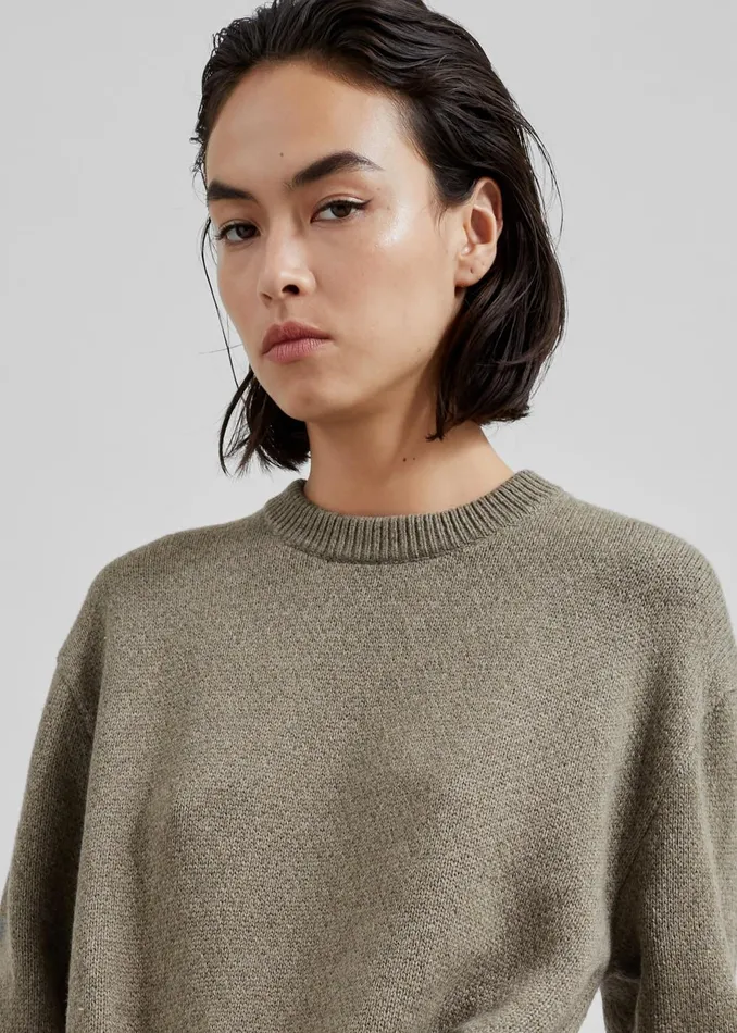 Women Jw Anderson Draped Tie Front Jumper 8211 Khaki The Frankie Shop Knitwear