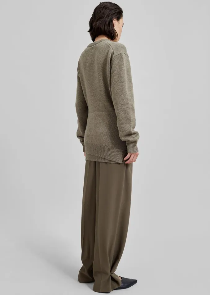 Women Jw Anderson Draped Tie Front Jumper 8211 Khaki The Frankie Shop Knitwear