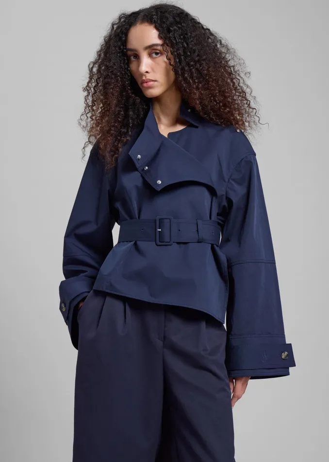 Women Jw Anderson Wrap Trench Jacket 8211 Navy The Frankie Shop Outerwear