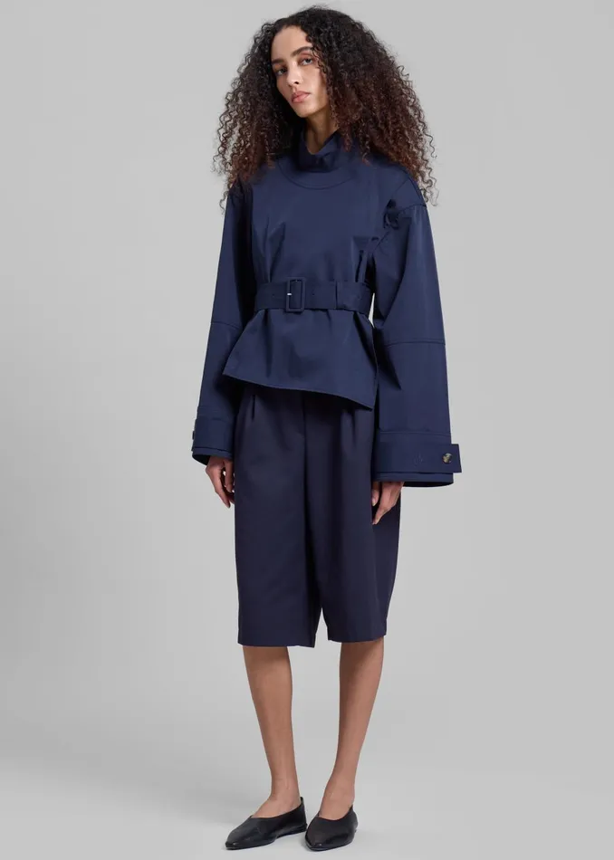 Women Jw Anderson Wrap Trench Jacket 8211 Navy The Frankie Shop Outerwear